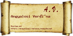 Angyalosi Veréna névjegykártya